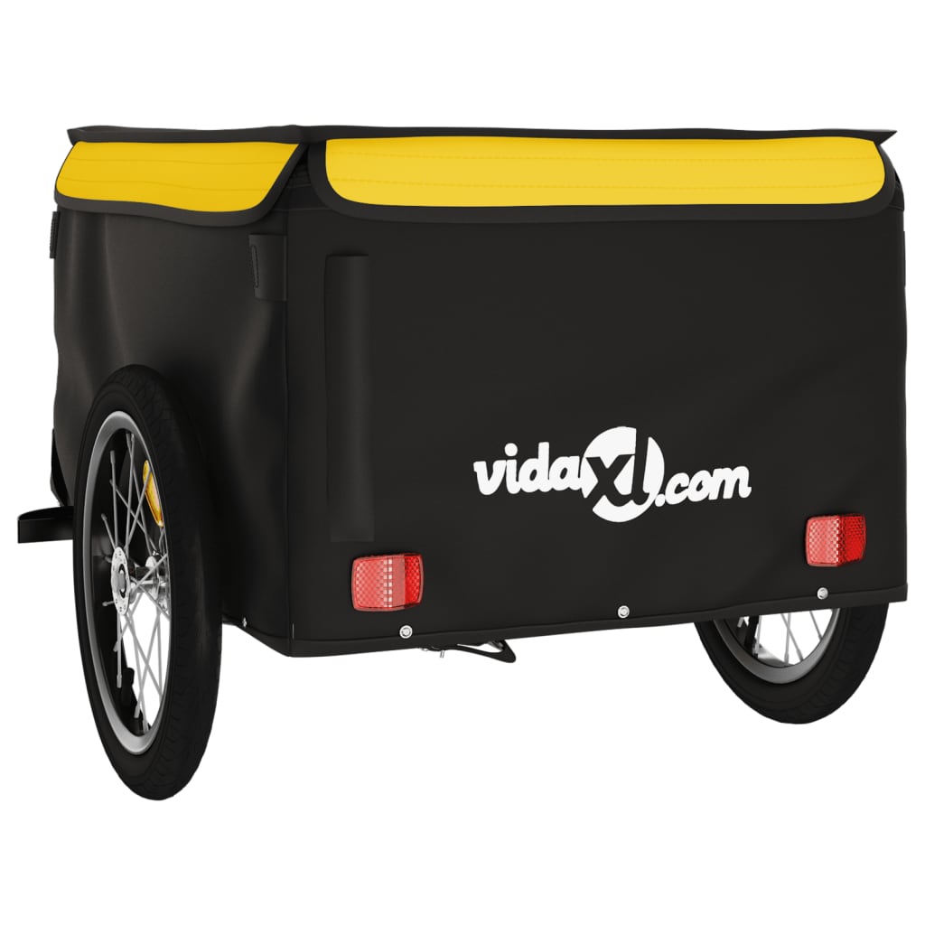 Fietstrailer 45 kg ijzer zwart en geel