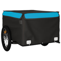 Fietstrailer 45 kg ijzer zwart en blauw