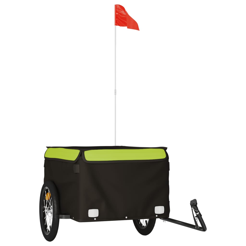 Fietstrailer 45 kg ijzer zwart en groen