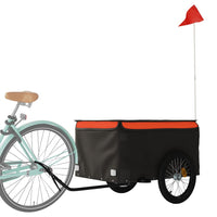 Fietstrailer 45 kg ijzer zwart en oranje