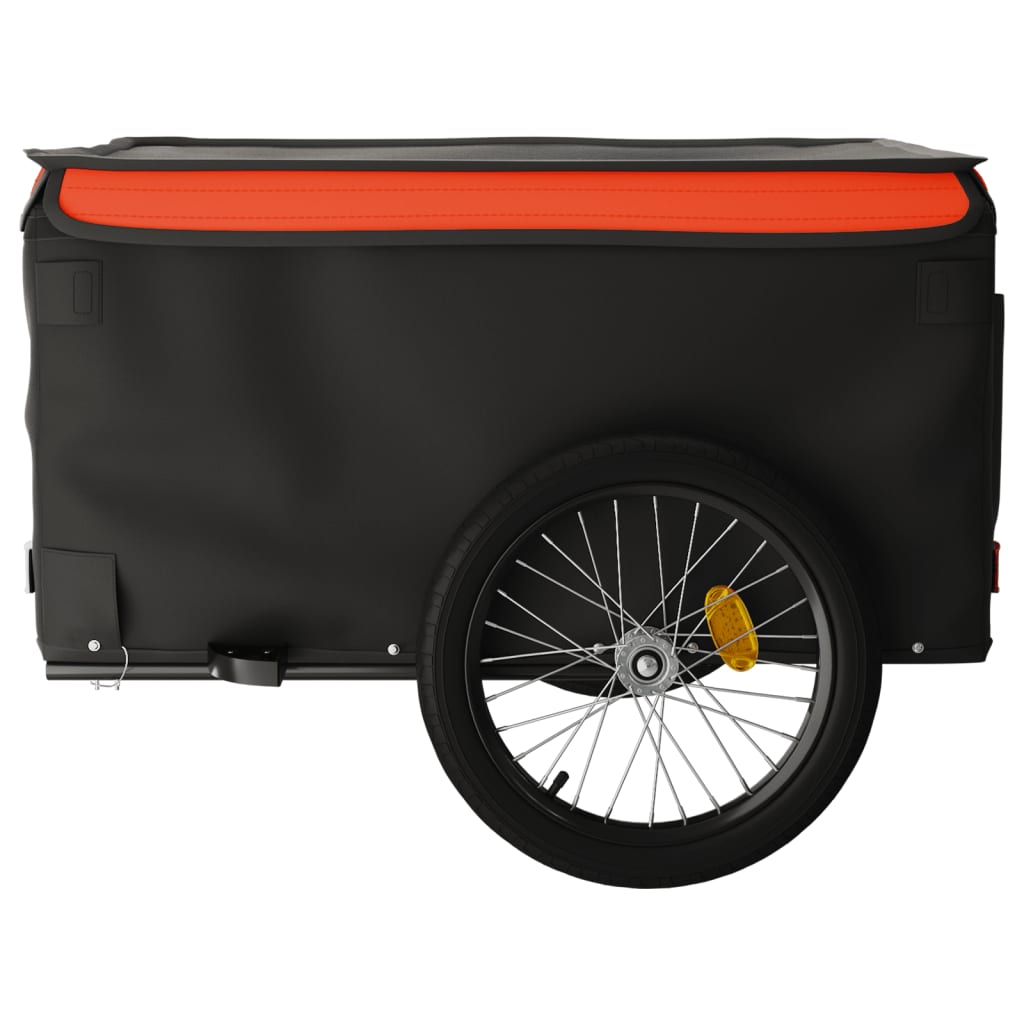 Fietstrailer 45 kg ijzer zwart en oranje