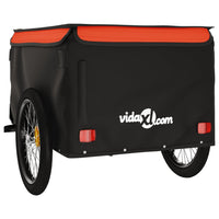 Fietstrailer 45 kg ijzer zwart en oranje