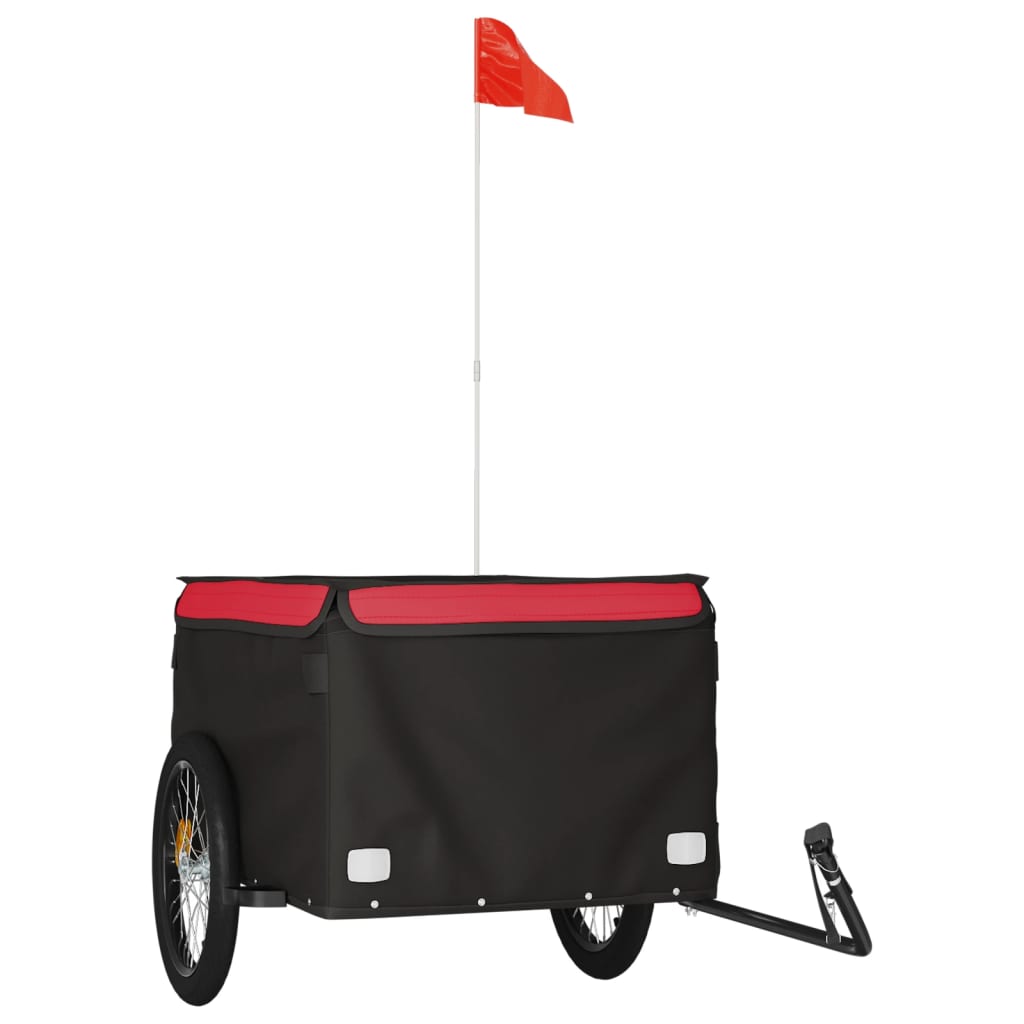 Fietstrailer 45 kg ijzer zwart en rood