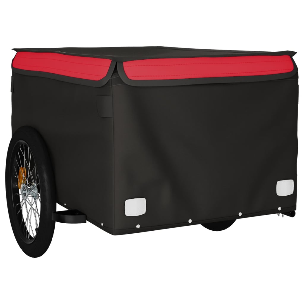 Fietstrailer 45 kg ijzer zwart en rood