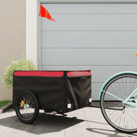 Fietstrailer 45 kg ijzer zwart en rood