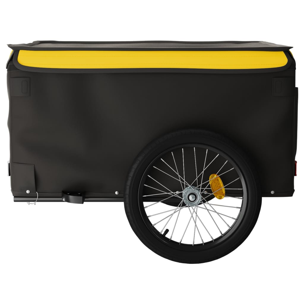 Fietstrailer 45 kg ijzer zwart en geel