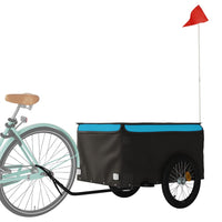 Fietstrailer 45 kg ijzer zwart en blauw