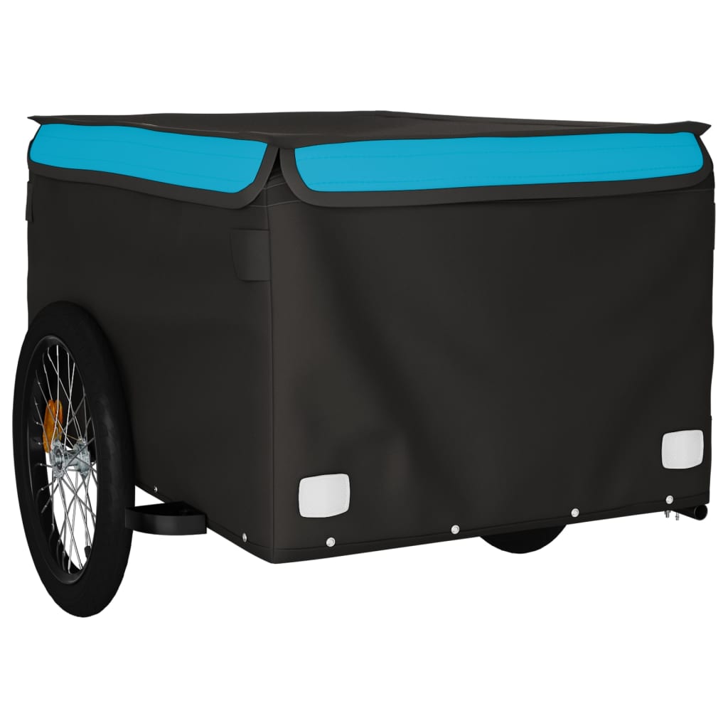 Fietstrailer 45 kg ijzer zwart en blauw