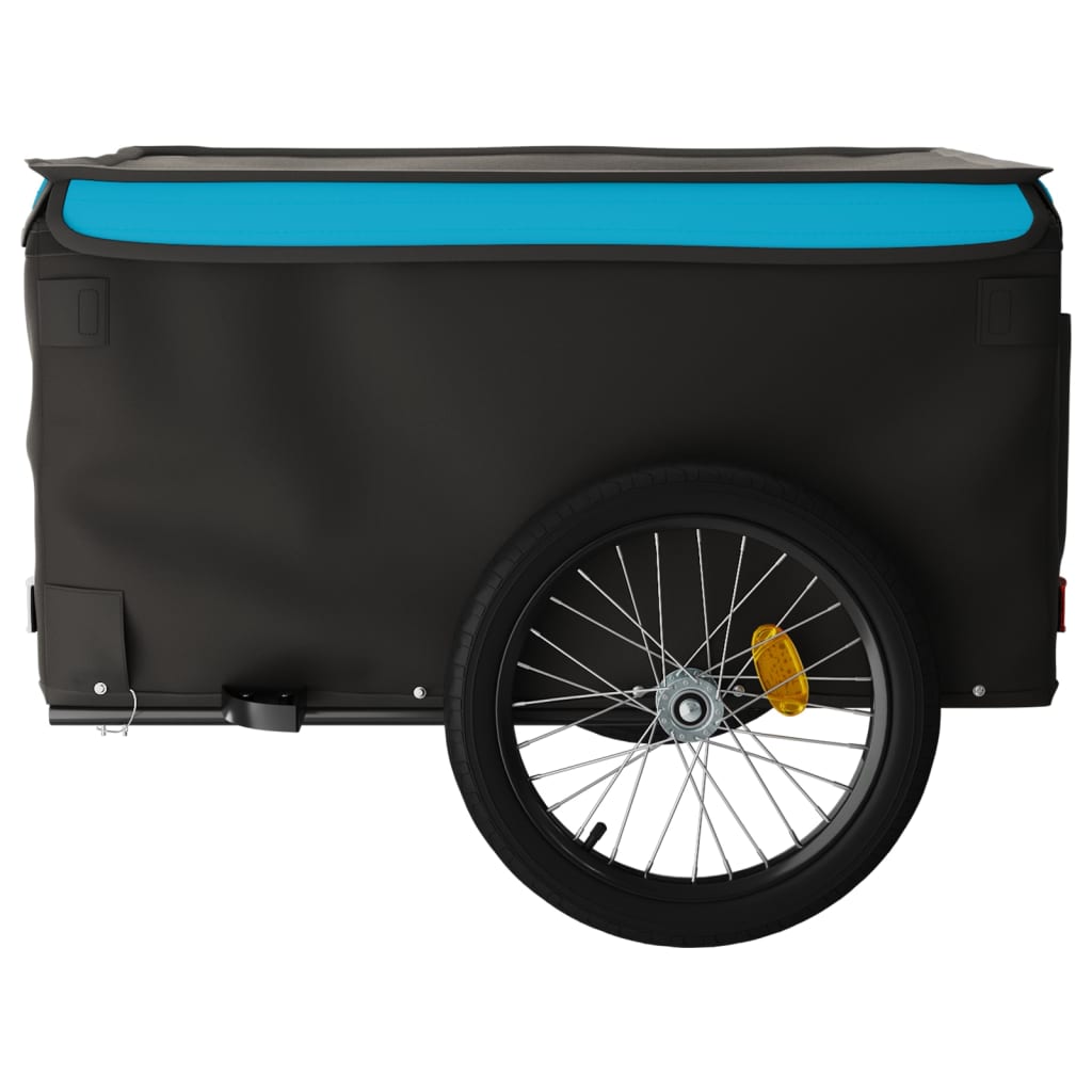 Fietstrailer 45 kg ijzer zwart en blauw