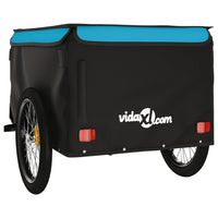 Fietstrailer 45 kg ijzer zwart en blauw