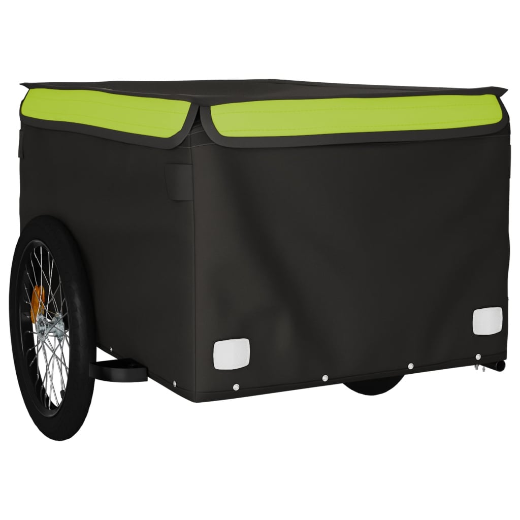 Fietstrailer 45 kg ijzer zwart en groen