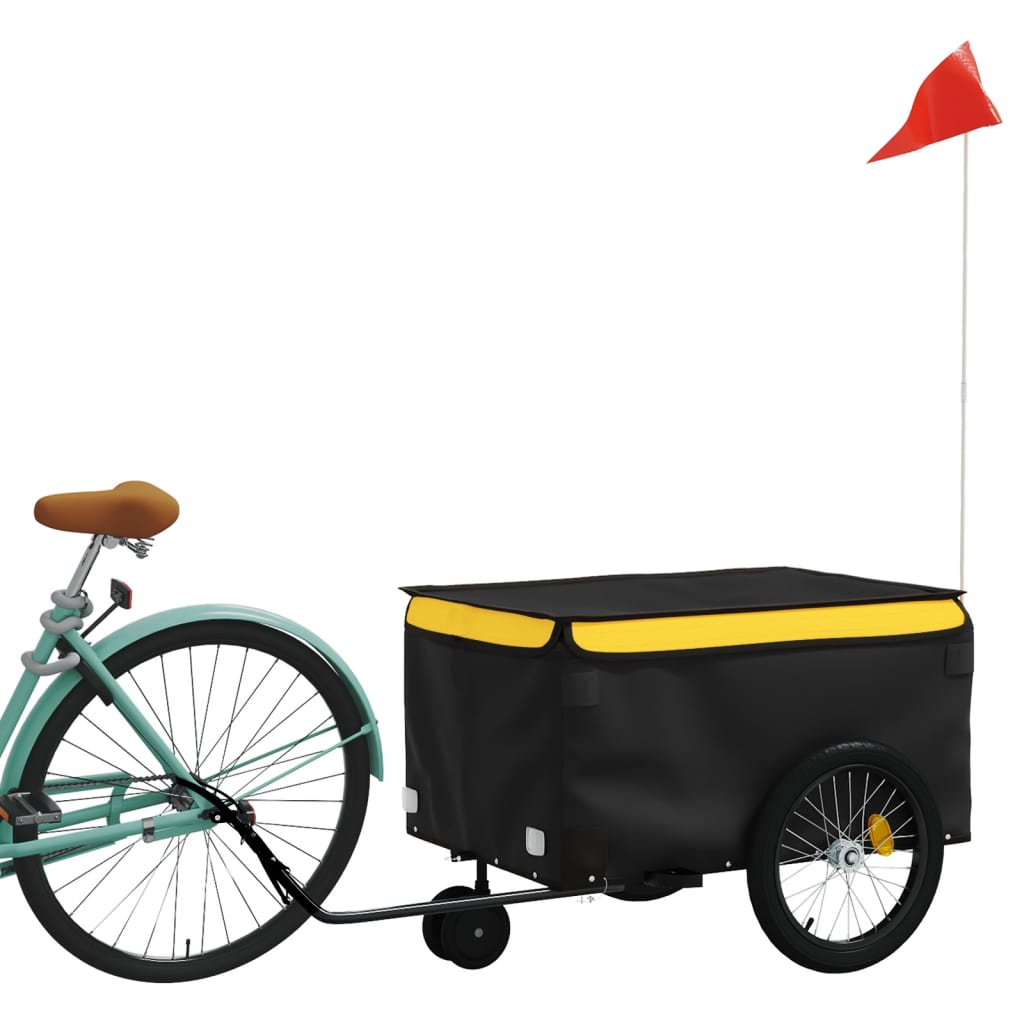 Fietstrailer 30 kg ijzer zwart en geel