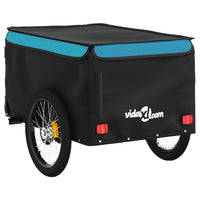 Fietstrailer 30 kg ijzer zwart en blauw