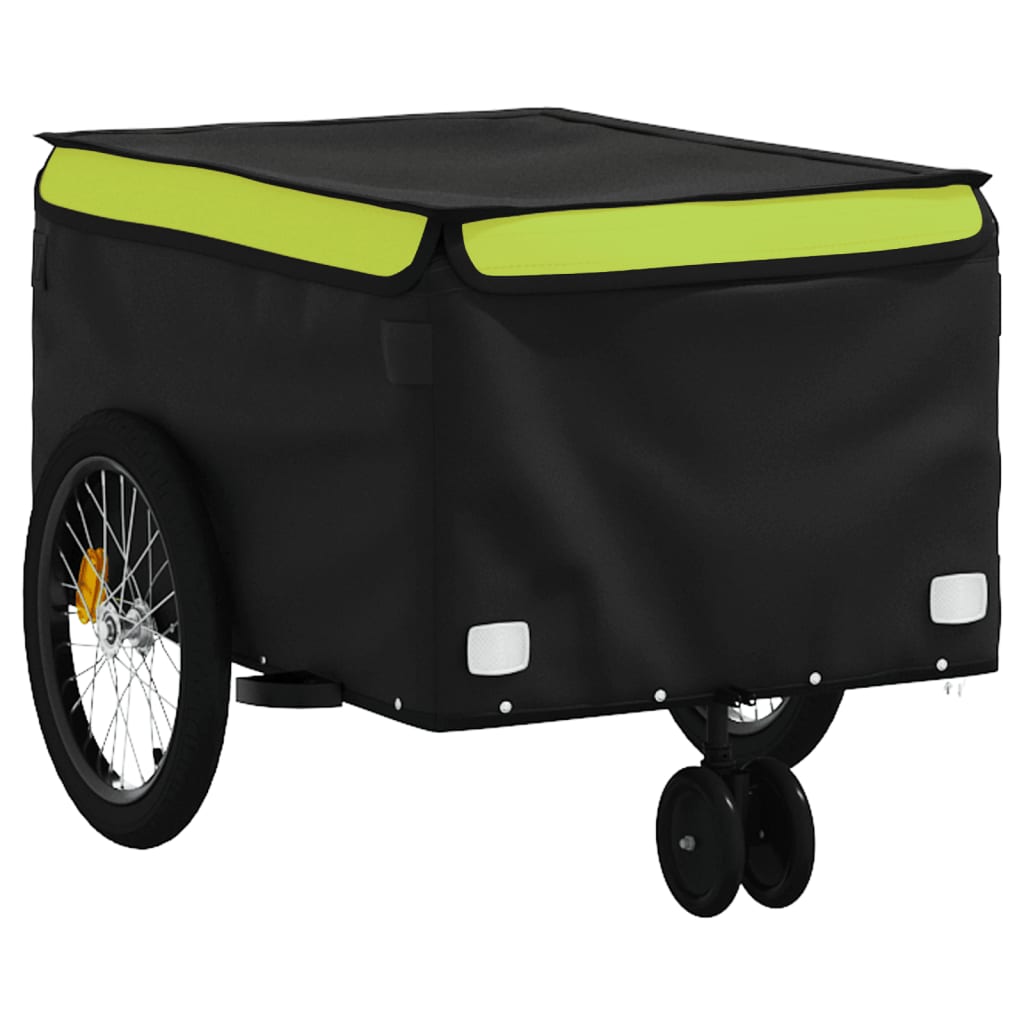 Fietstrailer 30 kg ijzer zwart en groen