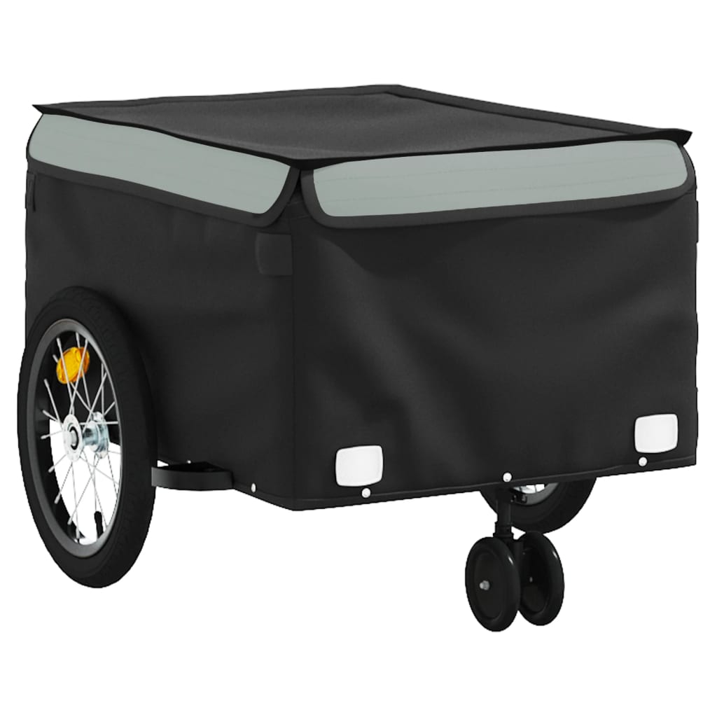 Fietstrailer 45 kg ijzer zwart en grijs