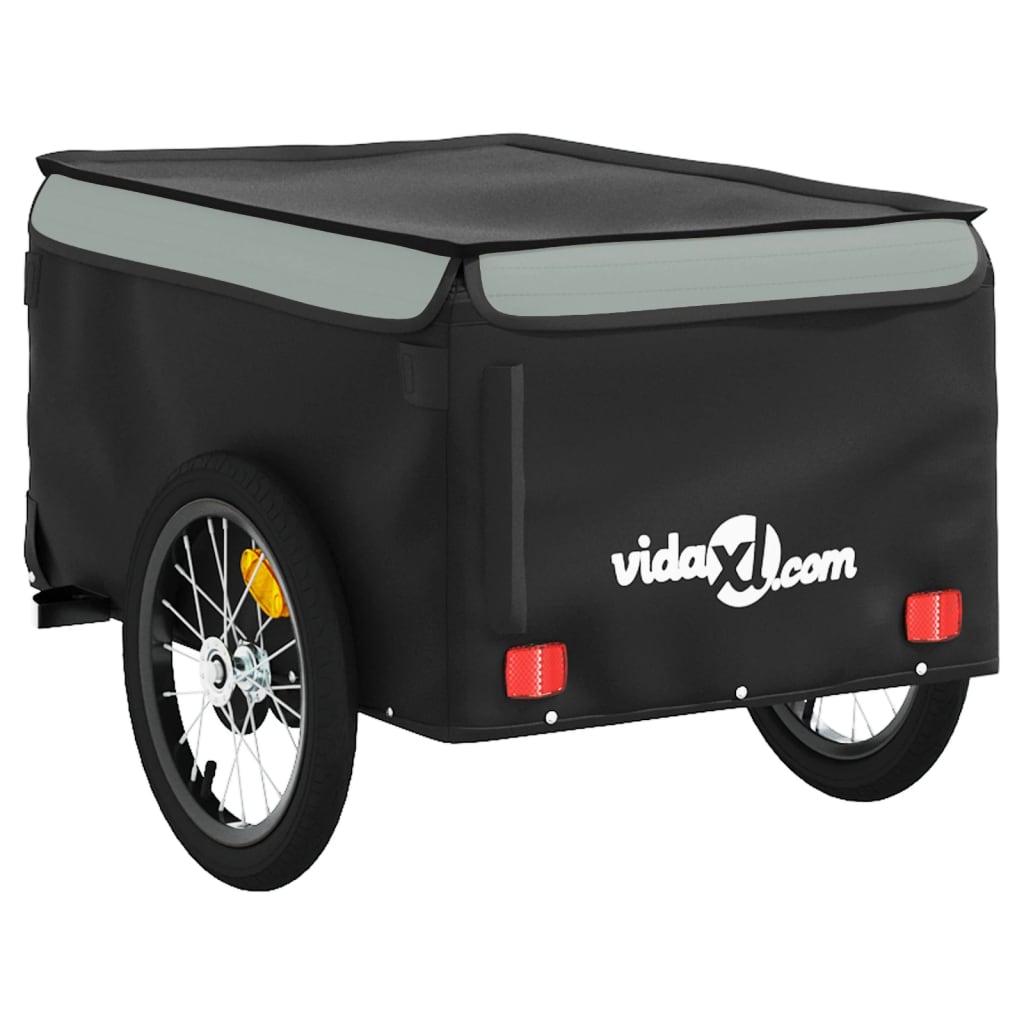 Fietstrailer 45 kg ijzer zwart en grijs