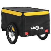 Fietstrailer 45 kg ijzer zwart en geel