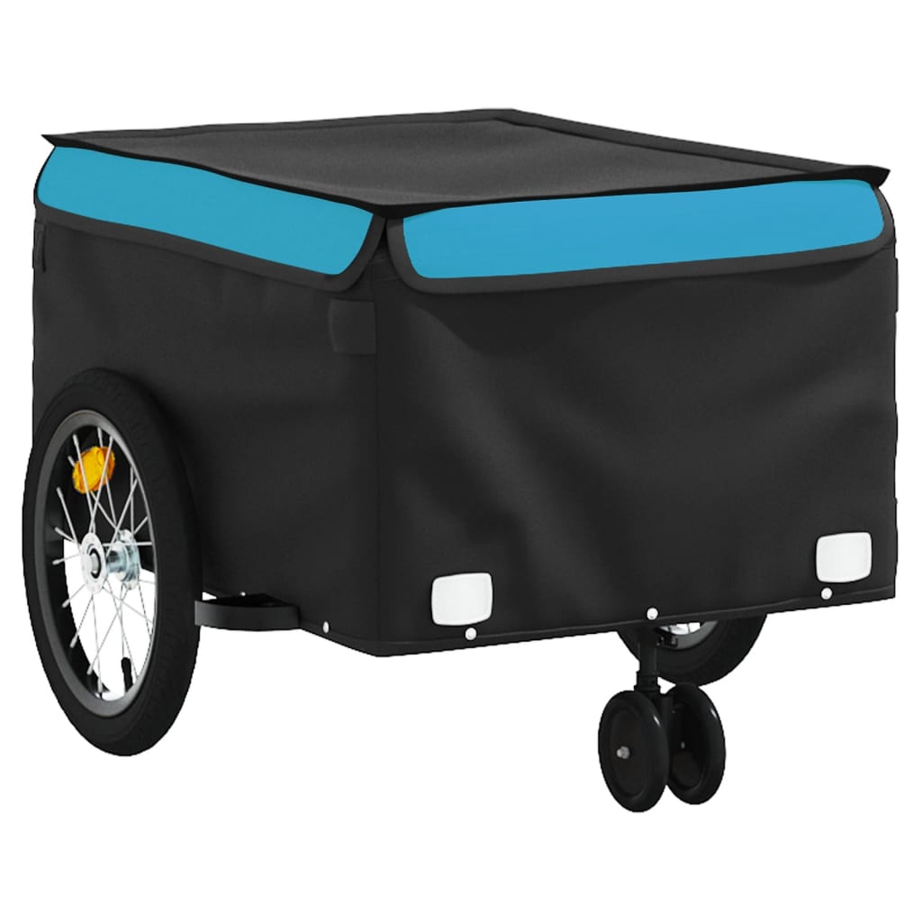 Fietstrailer 45 kg ijzer zwart en blauw