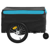 Fietstrailer 45 kg ijzer zwart en blauw