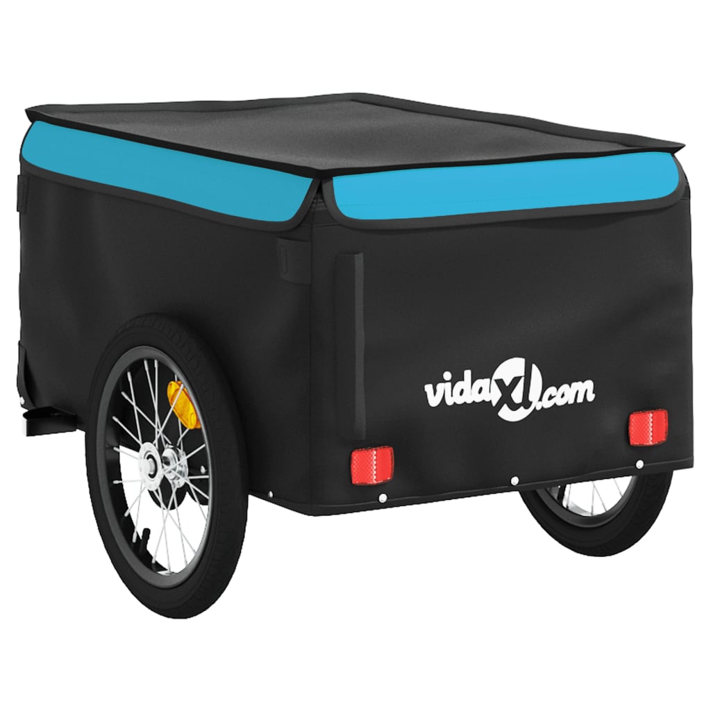 Fietstrailer 45 kg ijzer zwart en blauw