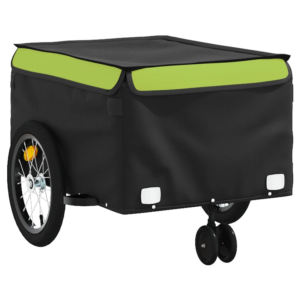 Fietstrailer 45 kg ijzer zwart en groen