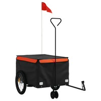 Fietstrailer 45 kg ijzer zwart en oranje