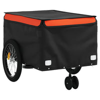 Fietstrailer 45 kg ijzer zwart en oranje