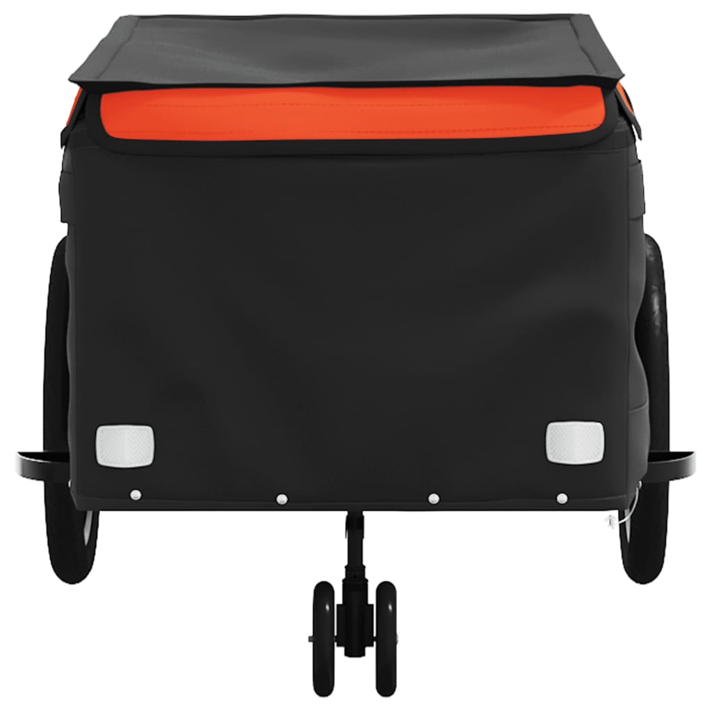 Fietstrailer 45 kg ijzer zwart en oranje