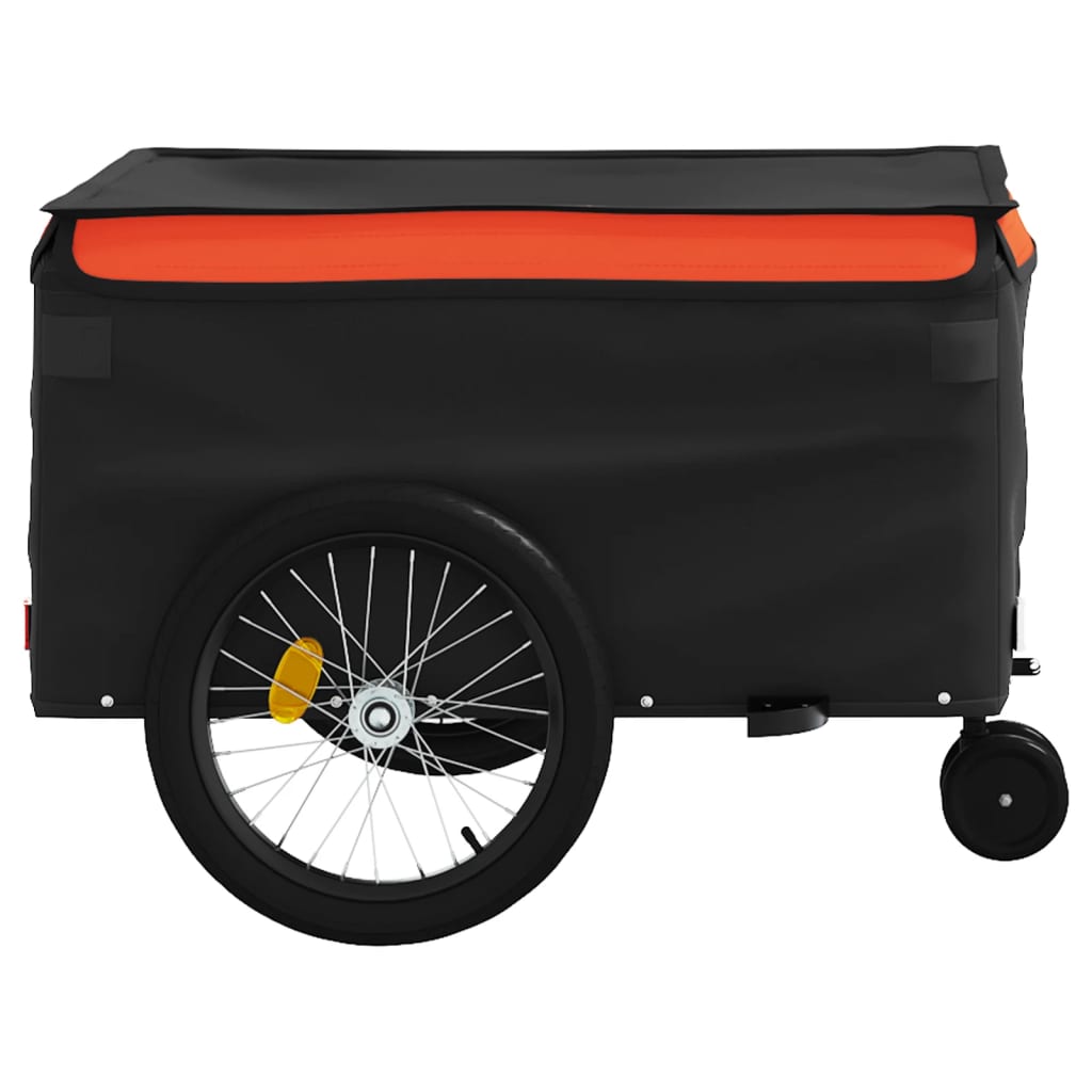 Fietstrailer 45 kg ijzer zwart en oranje