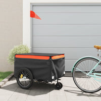 Fietstrailer 45 kg ijzer zwart en oranje