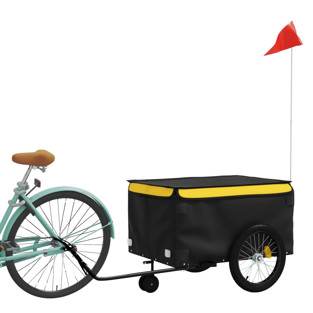 Fietstrailer 45 kg ijzer zwart en geel