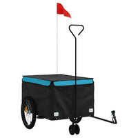 Fietstrailer 45 kg ijzer zwart en blauw