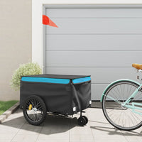 Fietstrailer 45 kg ijzer zwart en blauw