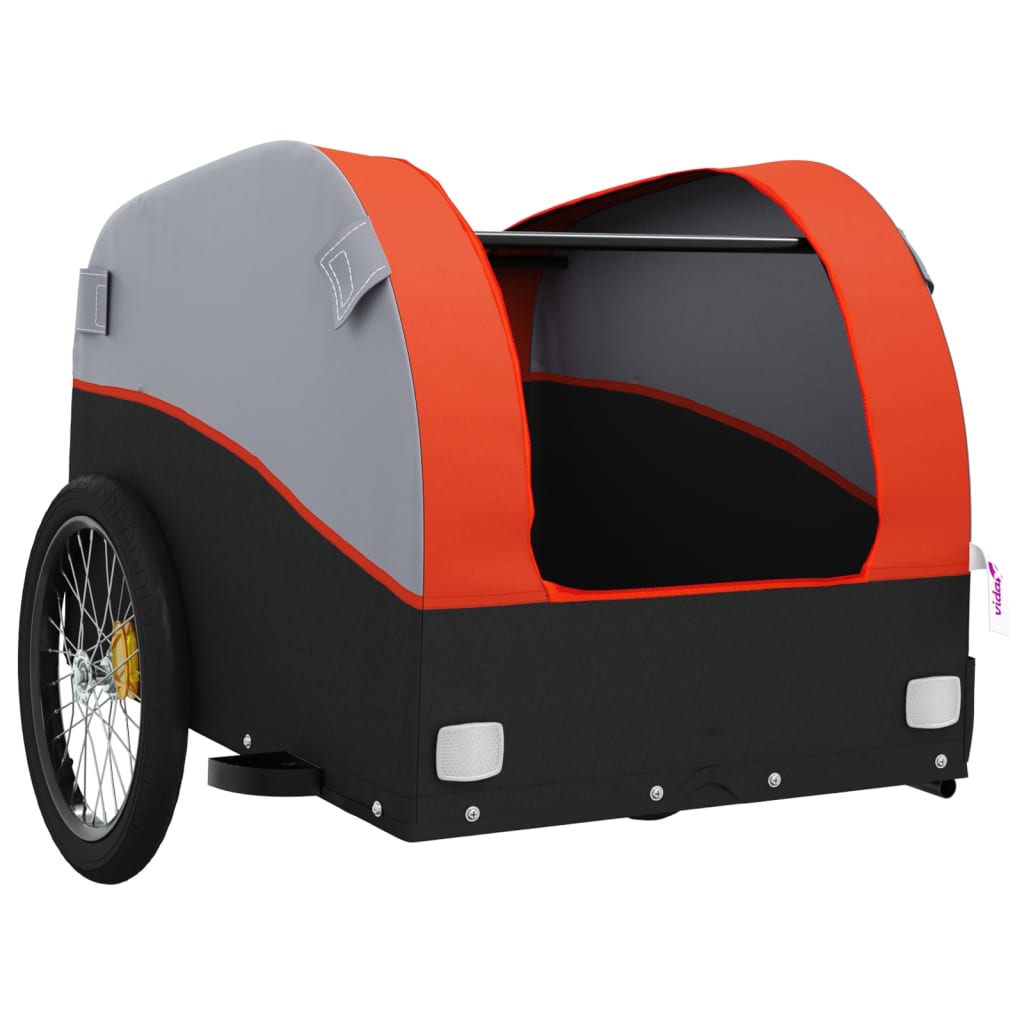 Fietstrailer 30 kg ijzer zwart en oranje