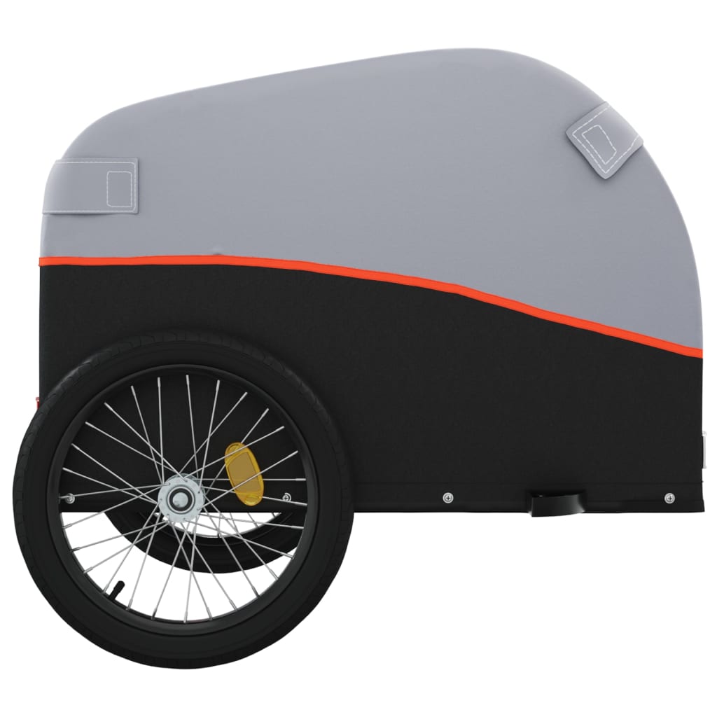 Fietstrailer 30 kg ijzer zwart en oranje