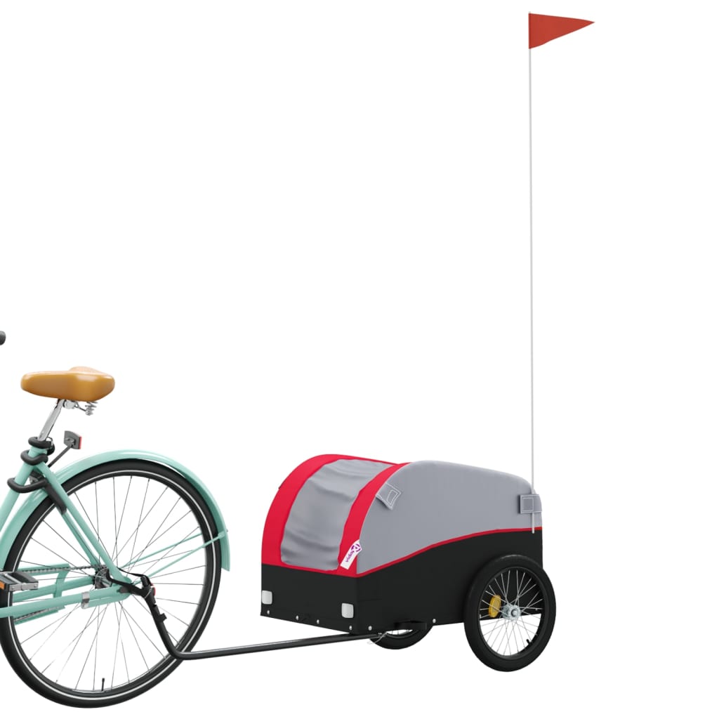 Fietstrailer 30 kg ijzer zwart en rood