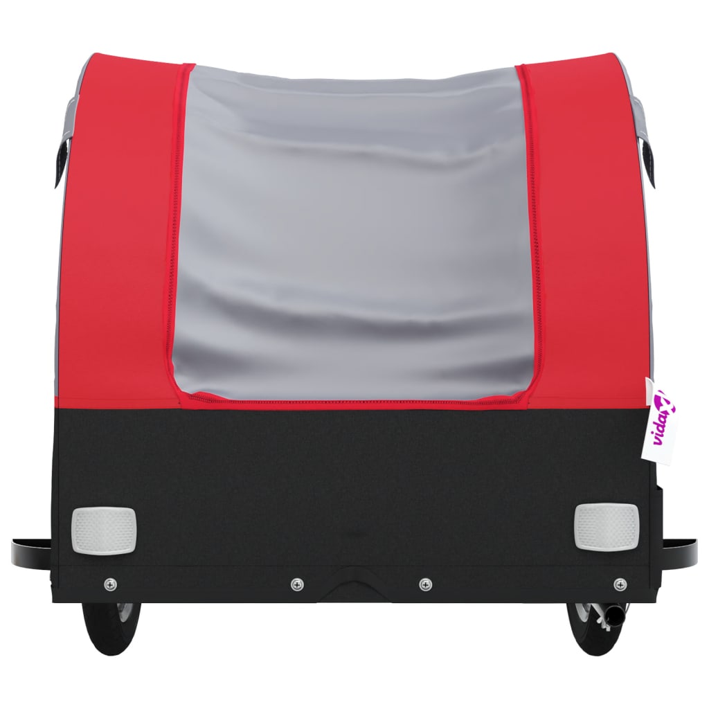 Fietstrailer 30 kg ijzer zwart en rood