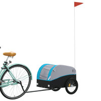 Fietstrailer 30 kg ijzer zwart en blauw