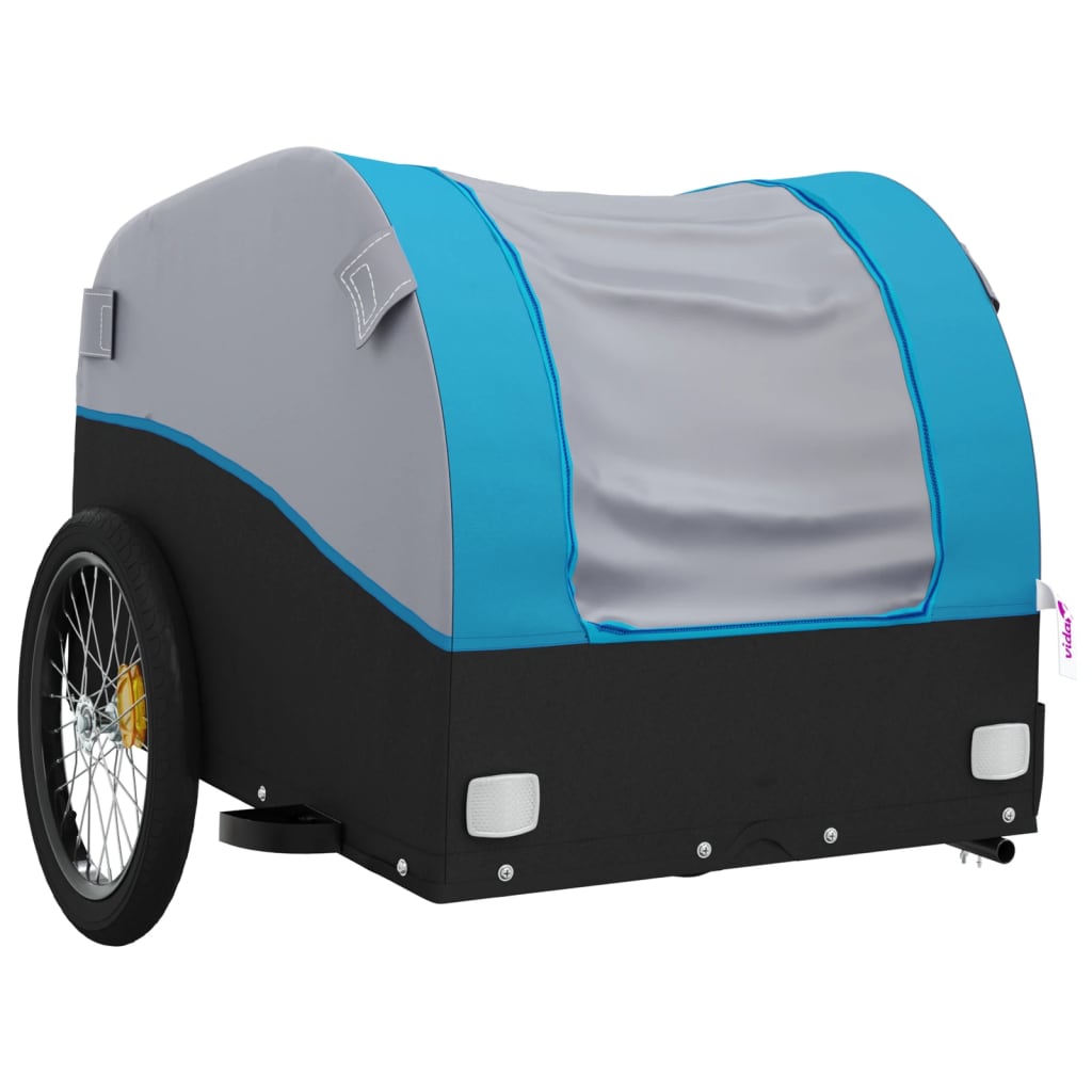 Fietstrailer 30 kg ijzer zwart en blauw