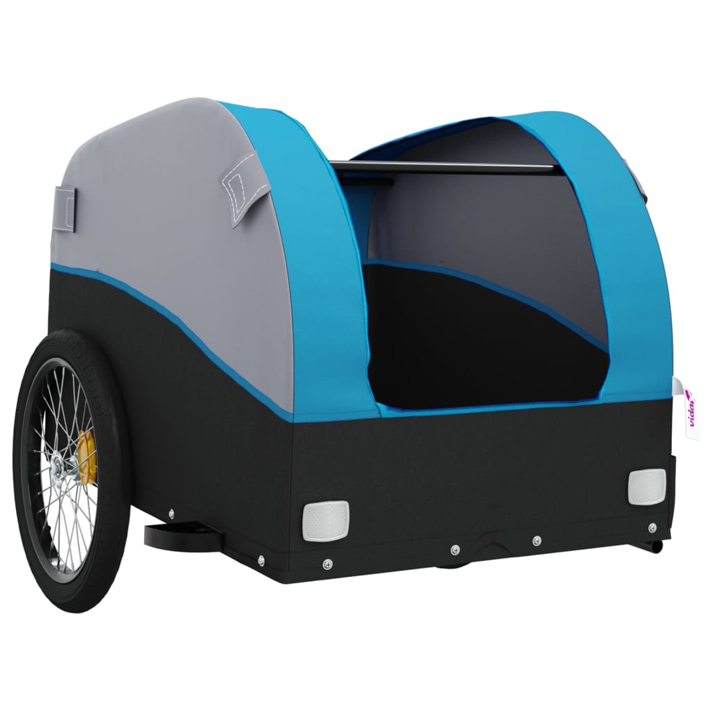 Fietstrailer 30 kg ijzer zwart en blauw