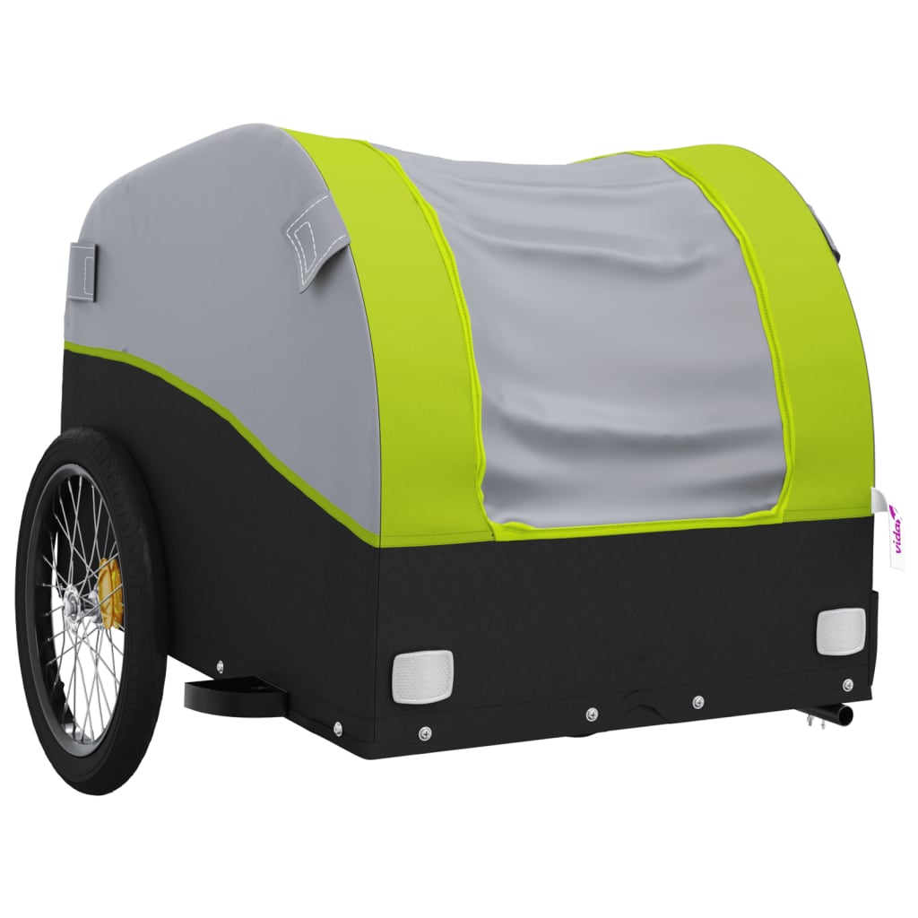 Fietstrailer 30 kg ijzer zwart en groen