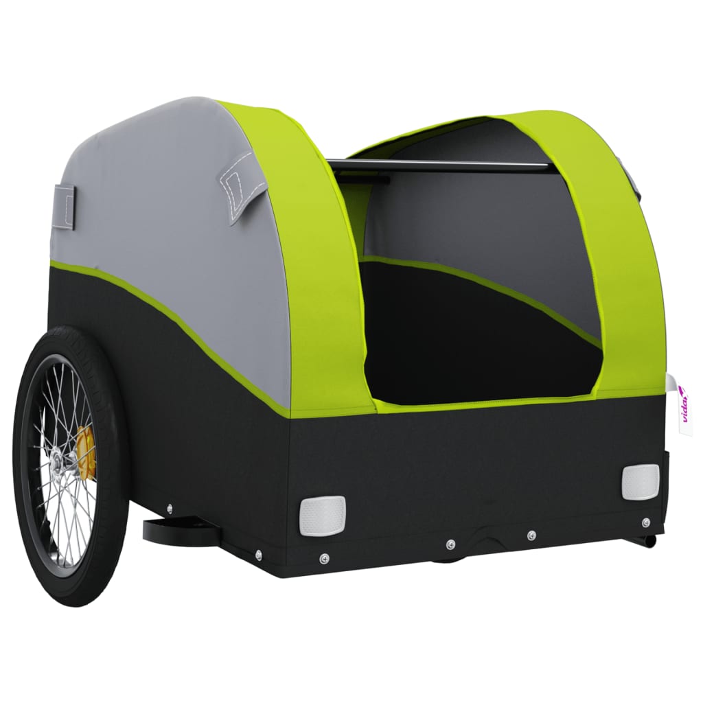 Fietstrailer 30 kg ijzer zwart en groen