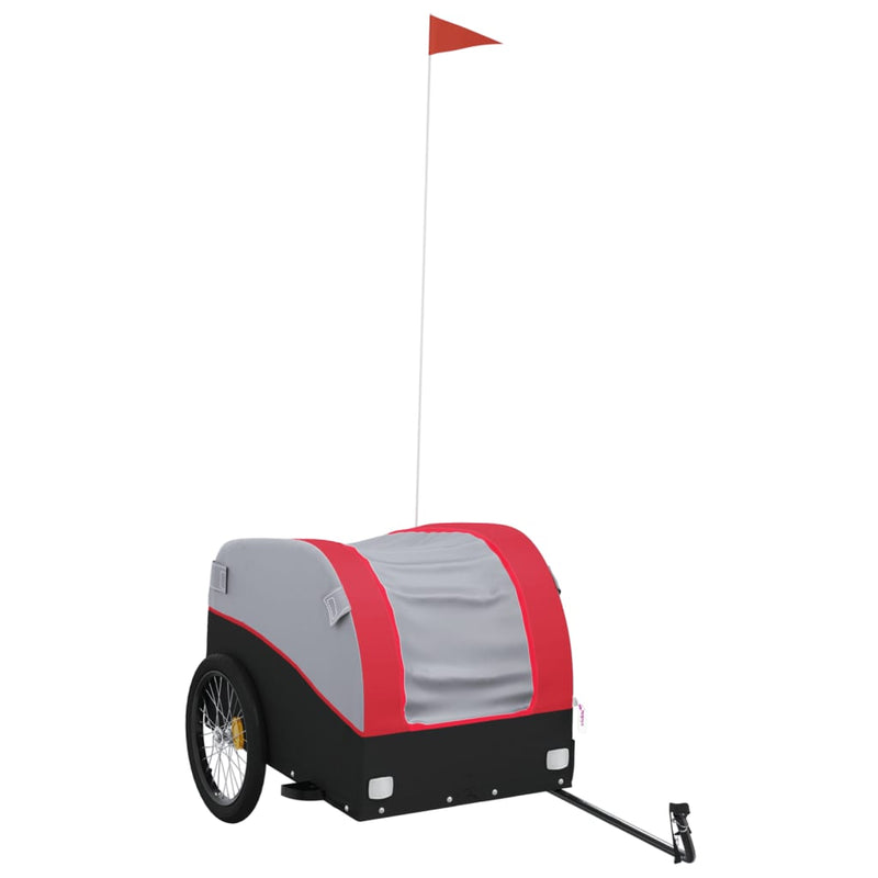 Fietstrailer 45 kg ijzer zwart en rood