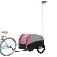 Fietstrailer 45 kg ijzer zwart en rood