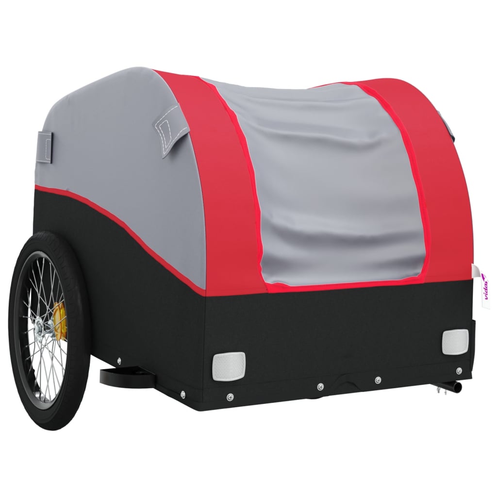 Fietstrailer 45 kg ijzer zwart en rood