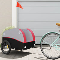 Fietstrailer 45 kg ijzer zwart en rood