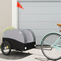 Fietstrailer 45 kg ijzer zwart en grijs