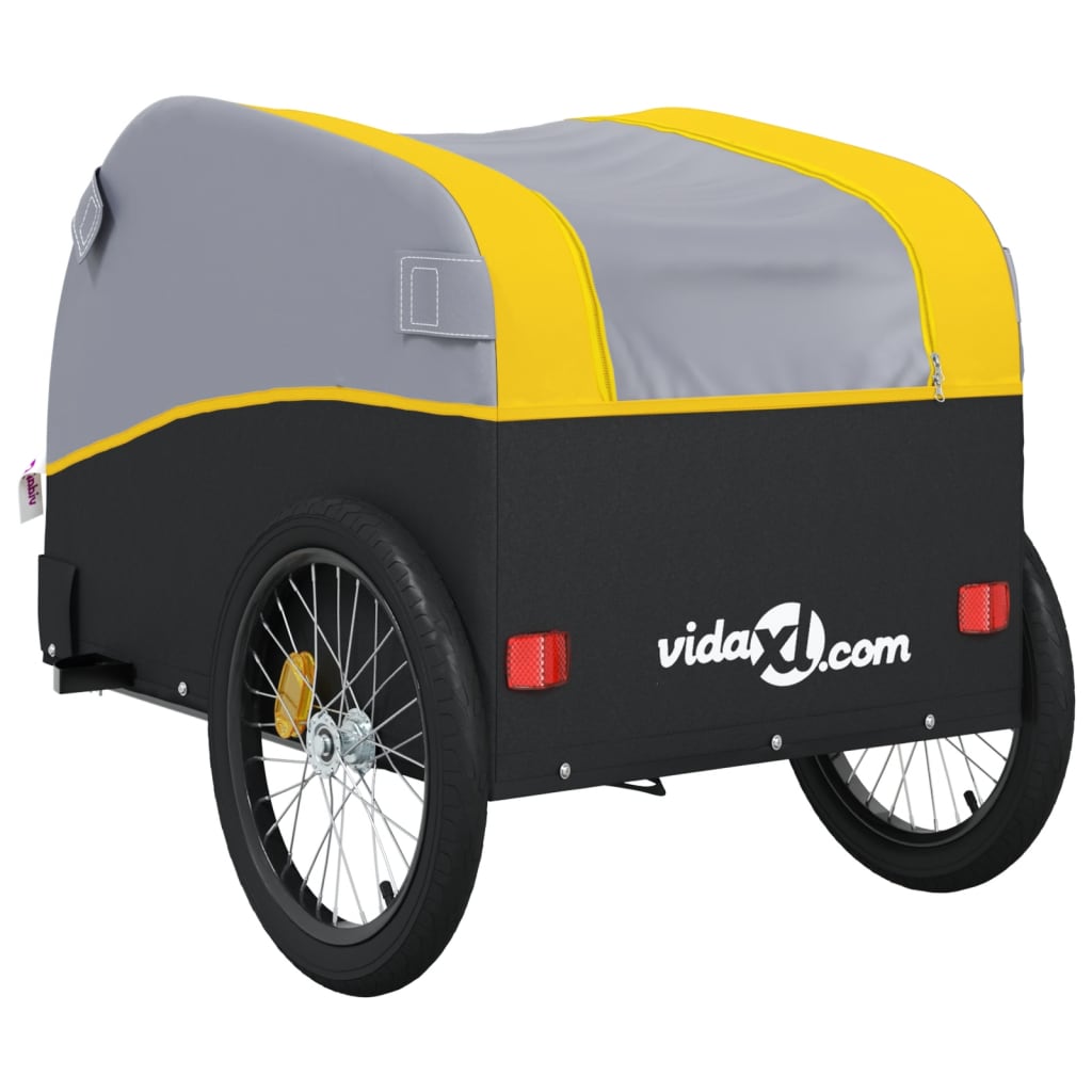 Fietstrailer 45 kg ijzer zwart en geel