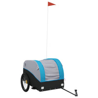 Fietstrailer 45 kg ijzer zwart en blauw