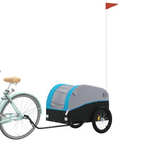 Fietstrailer 45 kg ijzer zwart en blauw